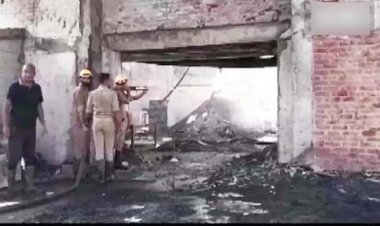 उत्तर प्रदेश : लखनऊ में कुर्सी प्लांट में लगी भीषण आग, लाखों रुपए का सामान जलकर खाक