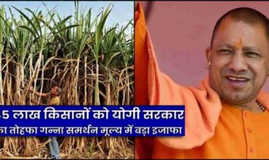 उत्तर प्रदेश सरकार का तोहफा : 45 लाख गन्ना किसानों के गन्ना समर्थन मूल्य में ₹25 का इजाफा
