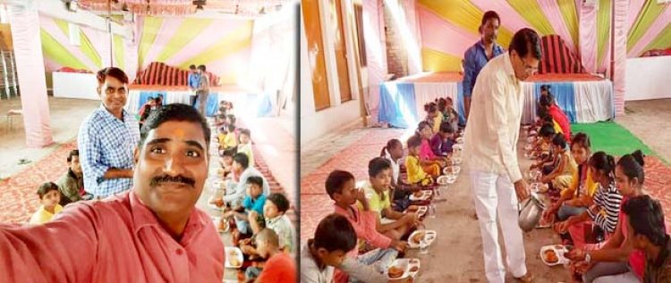101 कन्या भोज : बालाजी टेंट एंड मैरिज हाल आशियाना लखनऊ में 101 कन्यायों के भोज का आयोजन हुआ