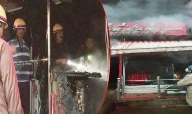 टेलर की दुकान में लगी आग : नर्सिंग होम में भरा धुआं, दमकल ने एक घंटे की मशक्कत के बाद आग को बुझाया : लखनऊ