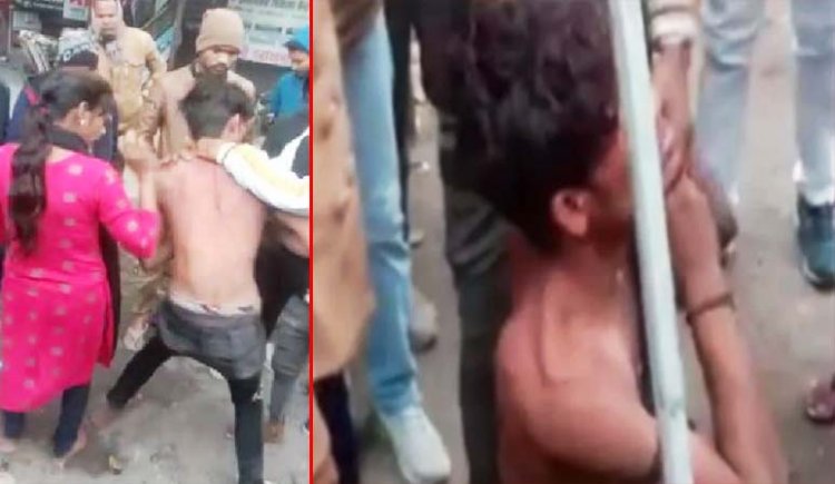 लखनऊ : महिलाओं ने युवक को बीच सड़क दौड़ा-दौड़ाकर पीटा, कपड़े फाड़ डाले, सोशल मीडिया पर वीडियो वायरल होने पर पुलिस हरकत में आई