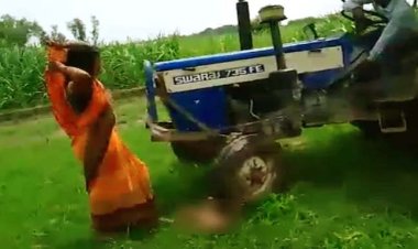 जमीन के टुकड़े के लिए मां ने दुधमुंही बच्ची को ट्रैक्टर के सामने फेंका, वीडियो वायरल