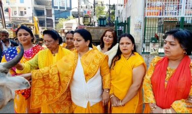 14 फरवरी वैलेंटाइंस डे के विरोध में  मां भारती “दीर्घा" फाउंडेशन के सदस्यों ने इस दिन को  गो ग्रास दिवस के रूप में मनाया